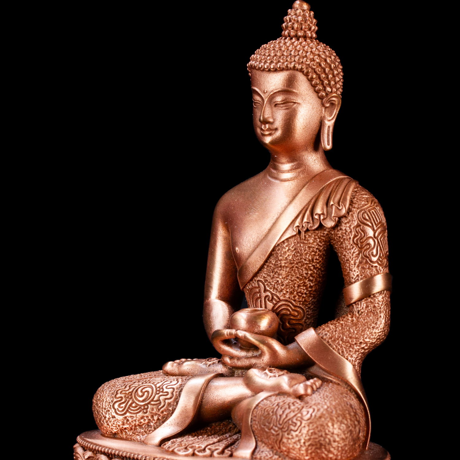 Statue of Buddha Amitabha (aka Opame) made from copper : small perfection, height — 10.5 cm, Buddha Amitabha