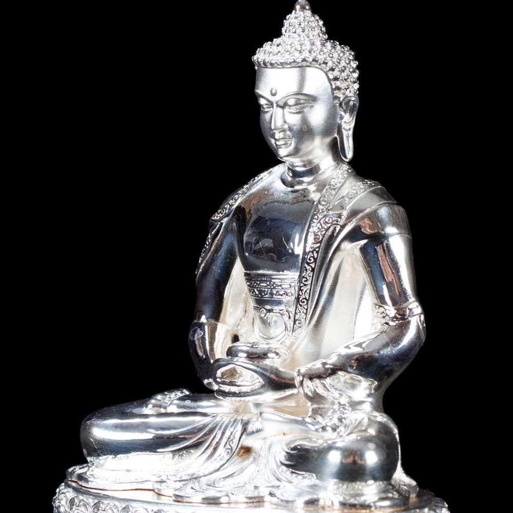Statue of Buddha Amitabha (aka Opame) made from Sterling Silver : small perfection, height — 10.5 cm, Silver
