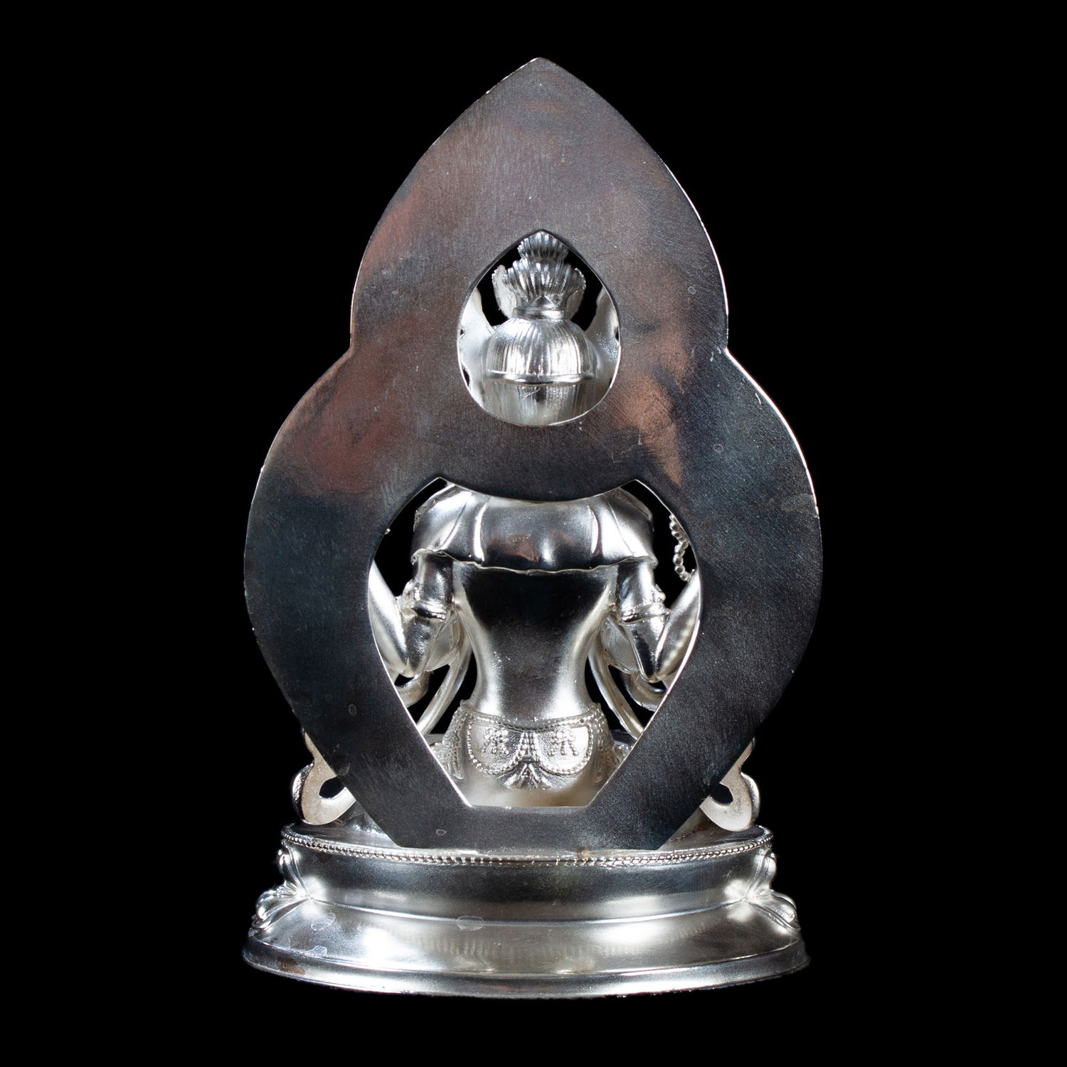 Statue of Avalokitesvara or Chenrezik made from Sterling Silver : small perfection, height — 12.5 cm
