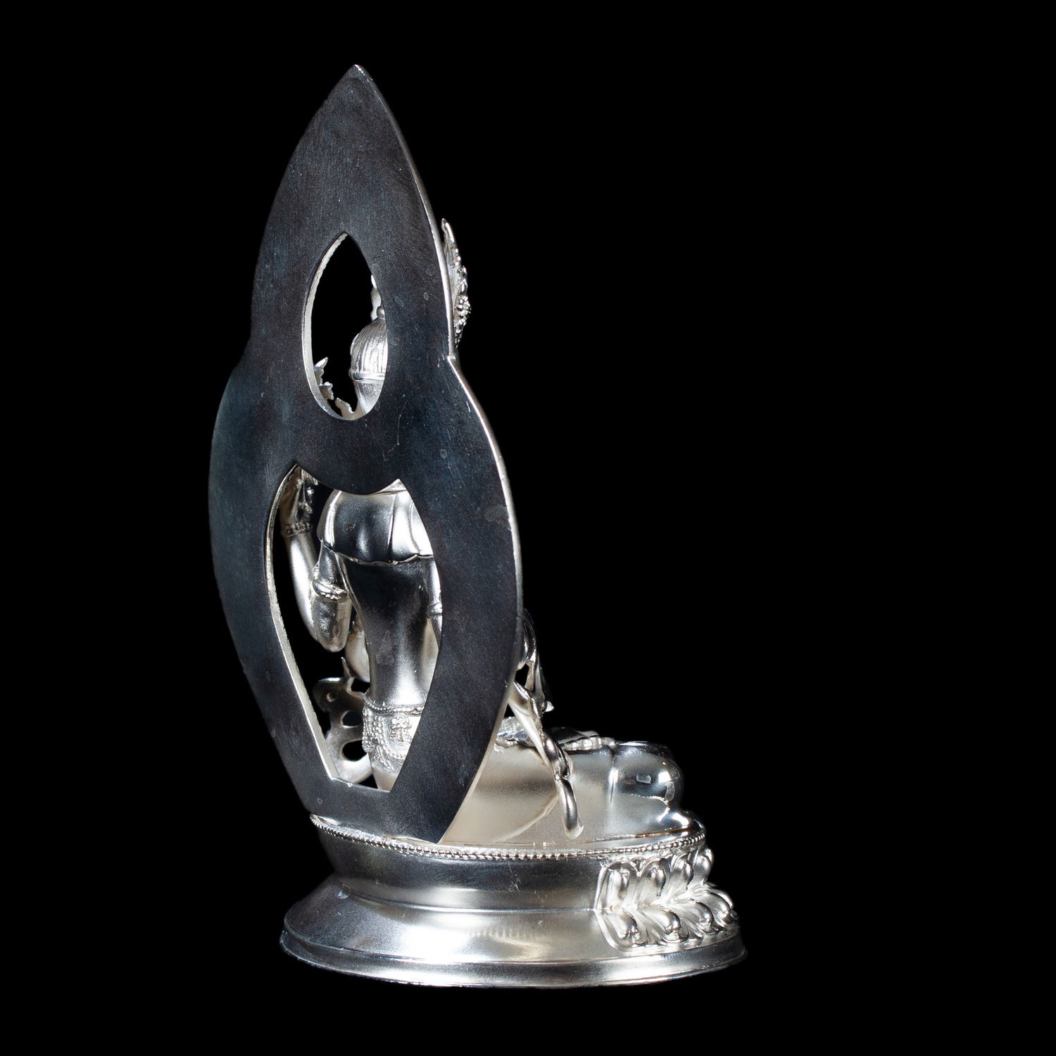 Statue of Avalokitesvara or Chenrezik made from Sterling Silver : small perfection, height — 12.5 cm
