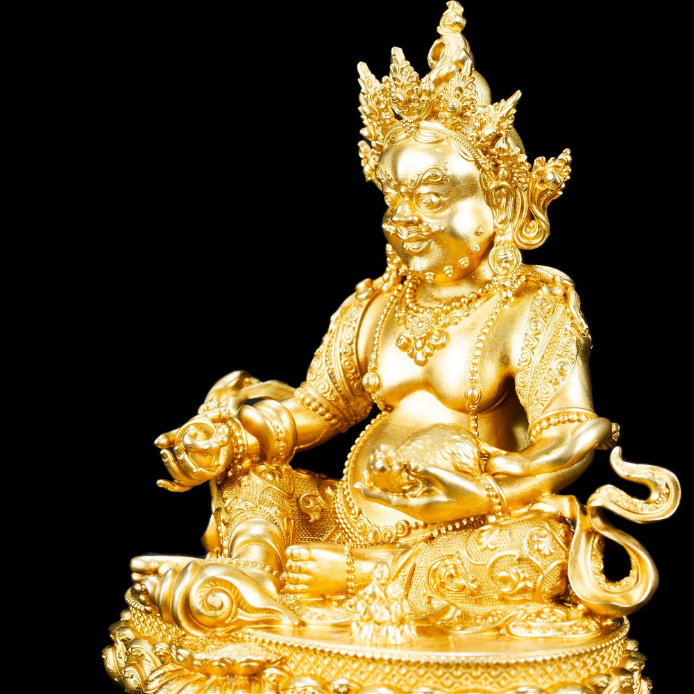 Statue of Jambhala aka Dzambhala the God of Wealth made from copper, height — 11 cm, pure perfection, Copper
