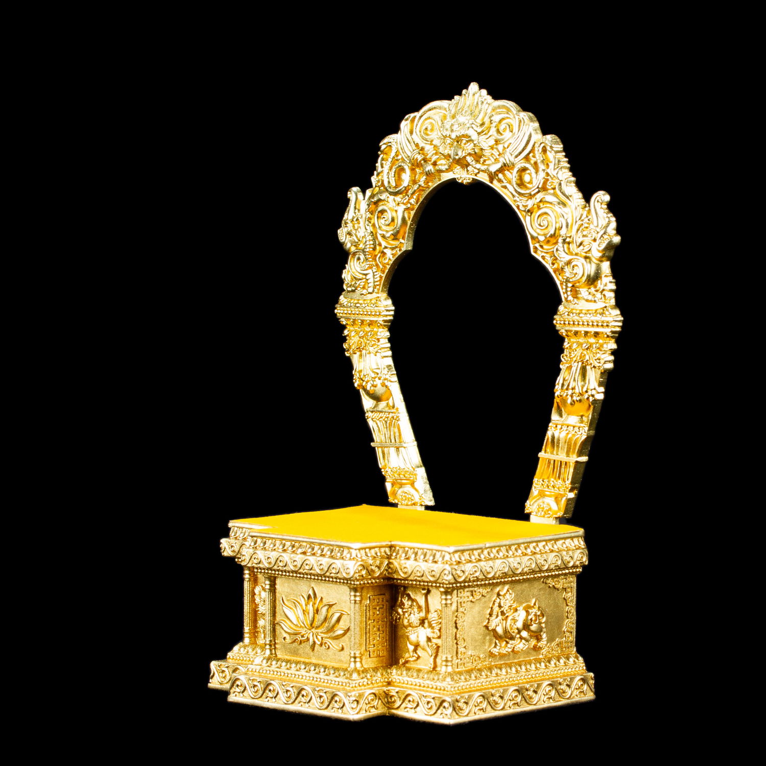 Elegant Pedestal for your Buddha statue, made of copper, height — 18 cm, perfect carving, Copper