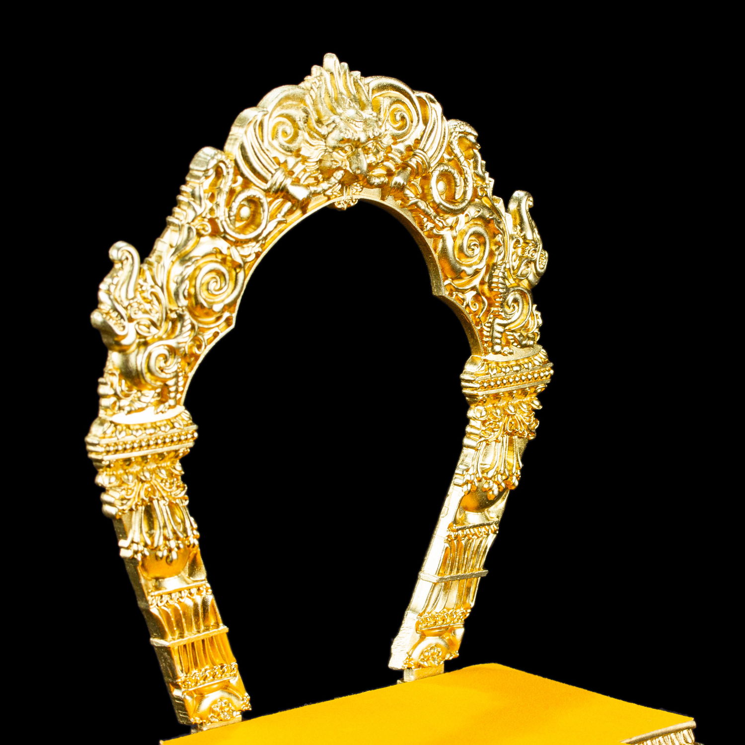 Elegant Pedestal for your Buddha statue, made of copper, height — 18 cm, perfect carving, Copper