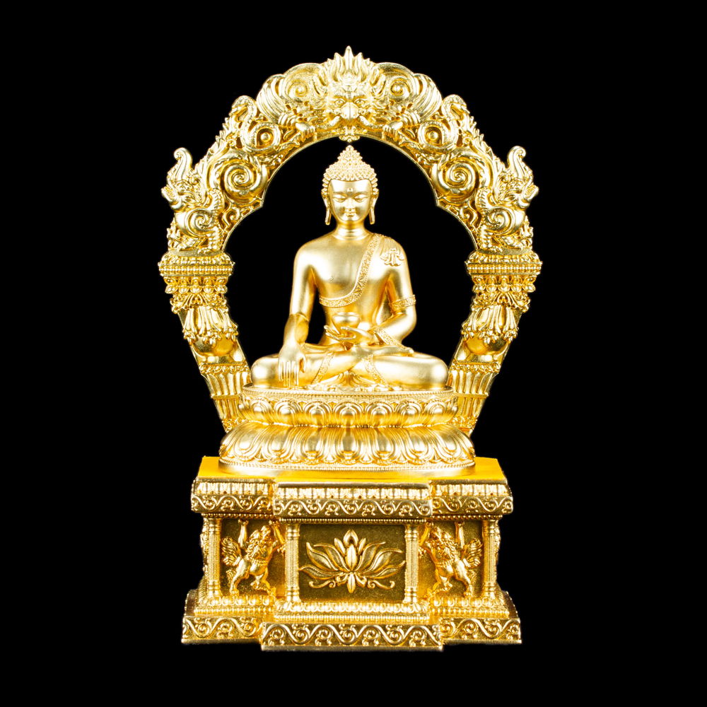 Elegant Pedestal for your Buddha statue, made of copper, height — 18 cm, perfect carving, Copper