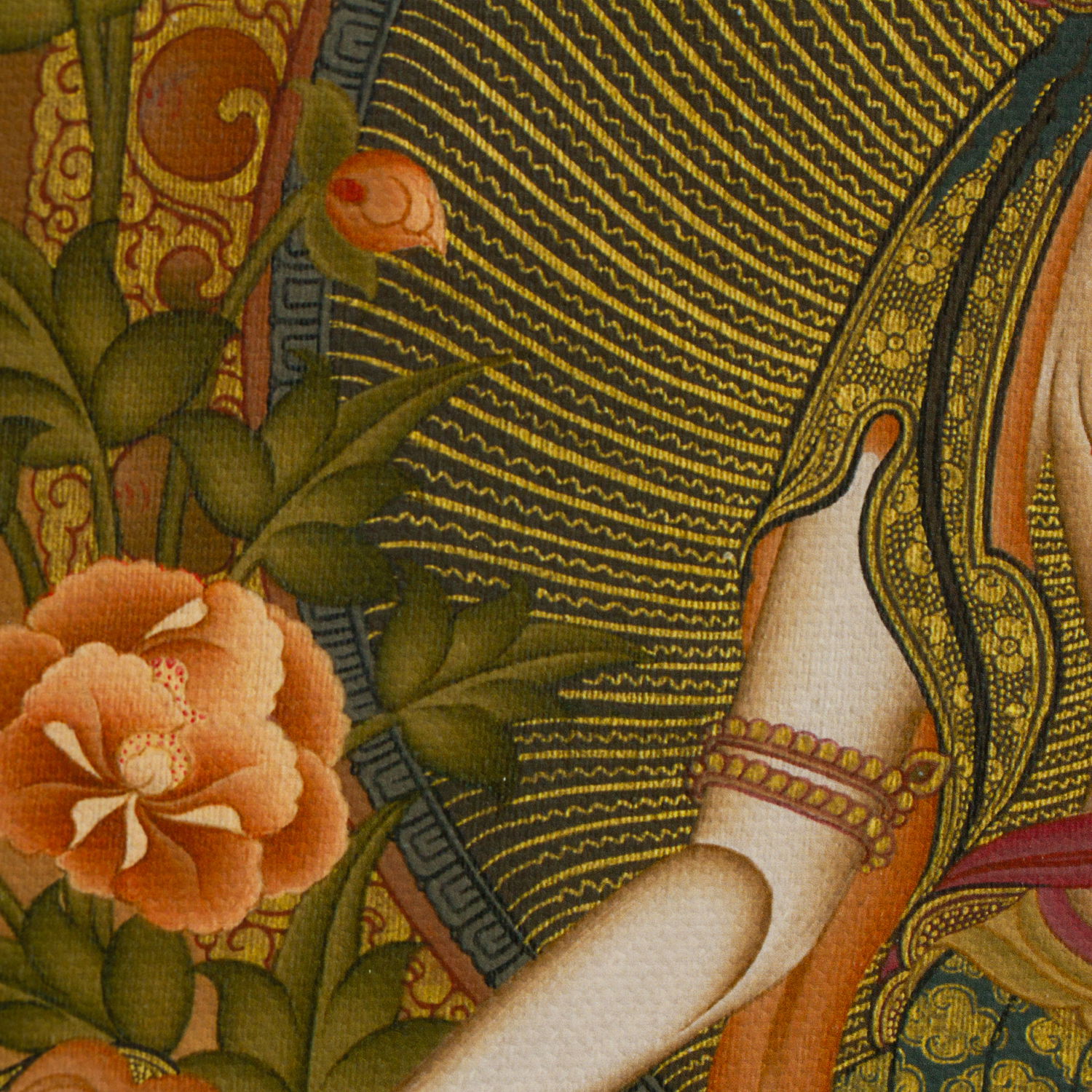 Thangka "White Tara" — high quality print on Natural Canvas — image size 29,8 x 42 cm / 11,7 x 16,5 inches