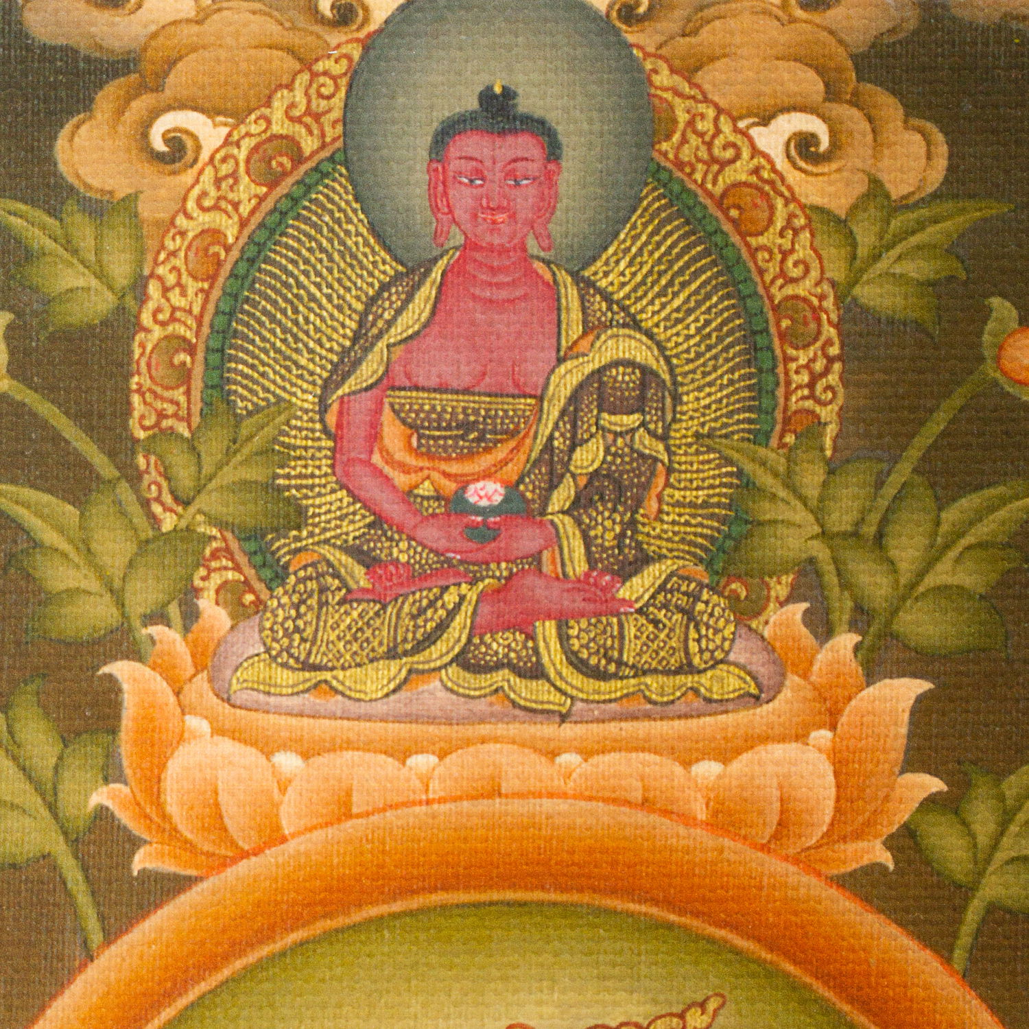 Thangka "White Tara" — high quality print on Natural Canvas — image size 29,8 x 42 cm / 11,7 x 16,5 inches