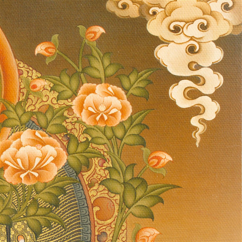 Thangka "White Tara" — high quality print on Natural Canvas — image size 29,8 x 42 cm / 11,7 x 16,5 inches
