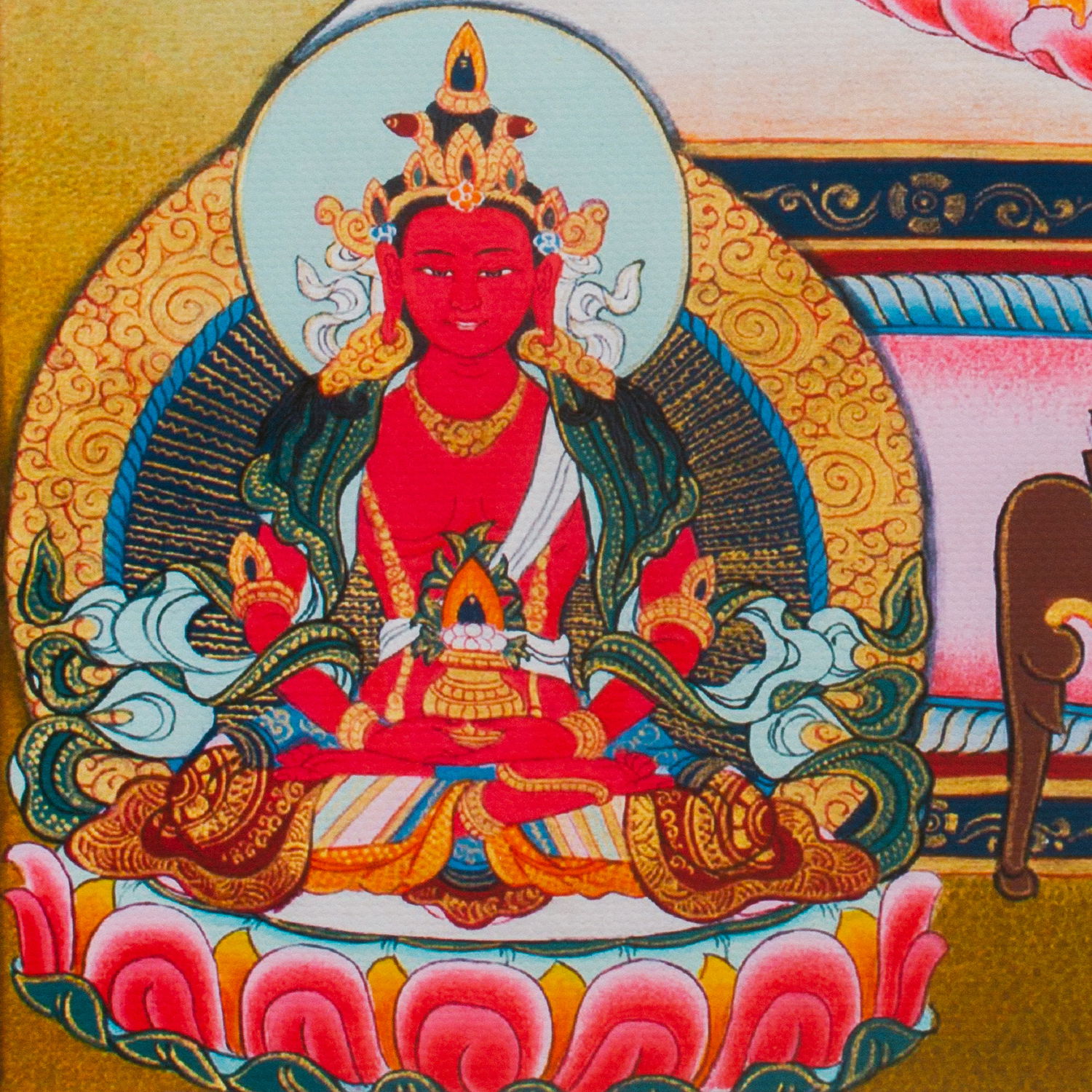 Thangka "White Tara" — high quality print on Natural Canvas — image size 31,7 x 42 cm / 12,5 x 16,5 inches