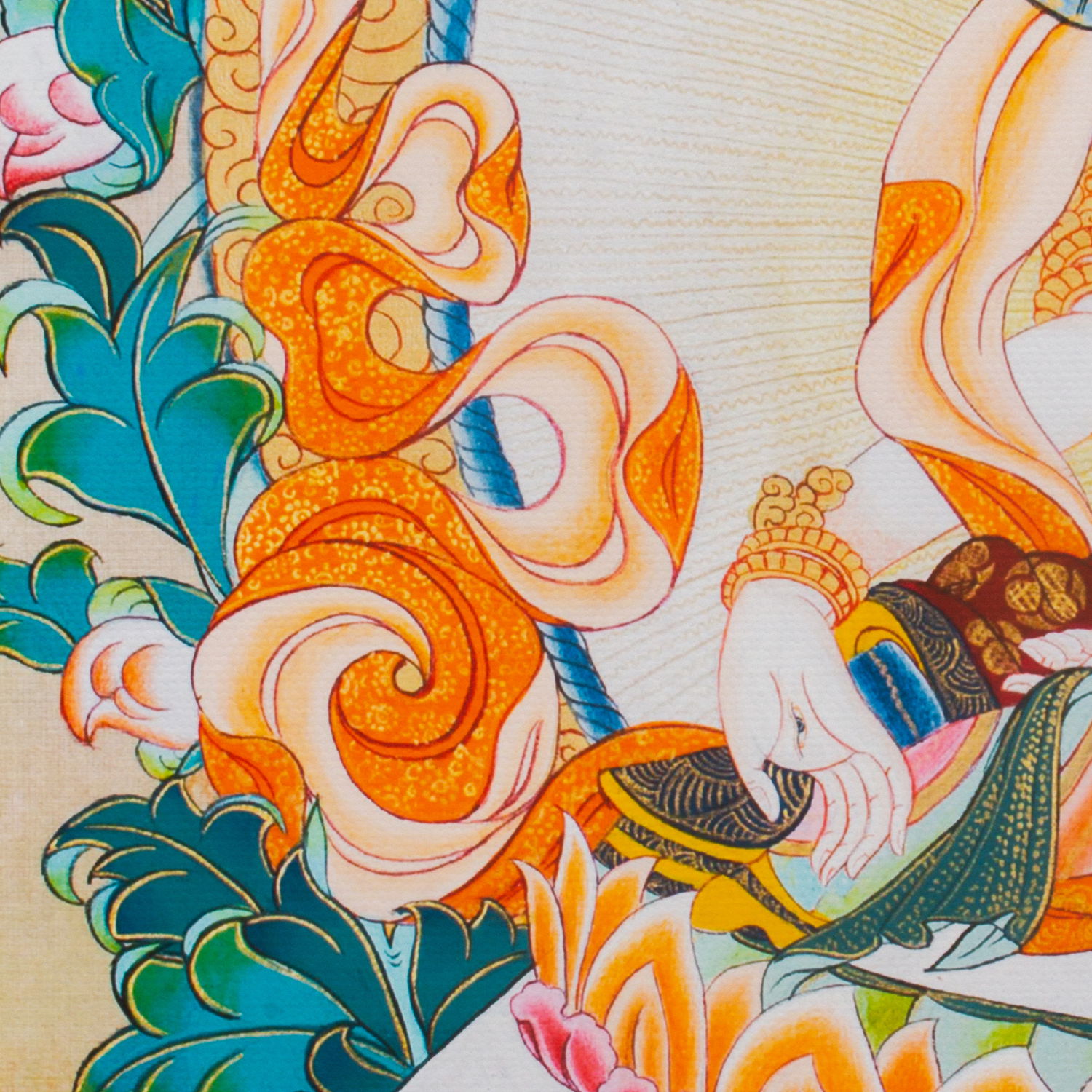 Thangka "White Tara" — high quality print on Natural Canvas — image size 31,7 x 42 cm / 12,5 x 16,5 inches
