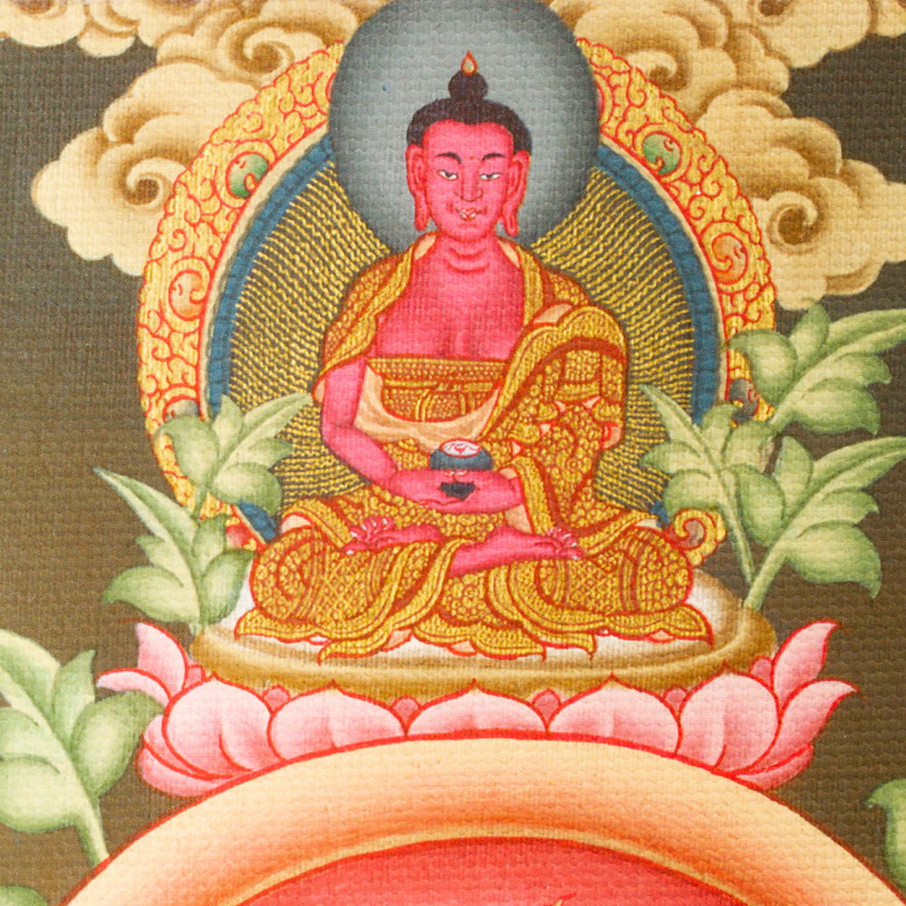Thangka Green Tara aka Drolma — high quality print on Natural Canvas — image size 30,5 x 42 cm / 12,0 x 16,5 inches