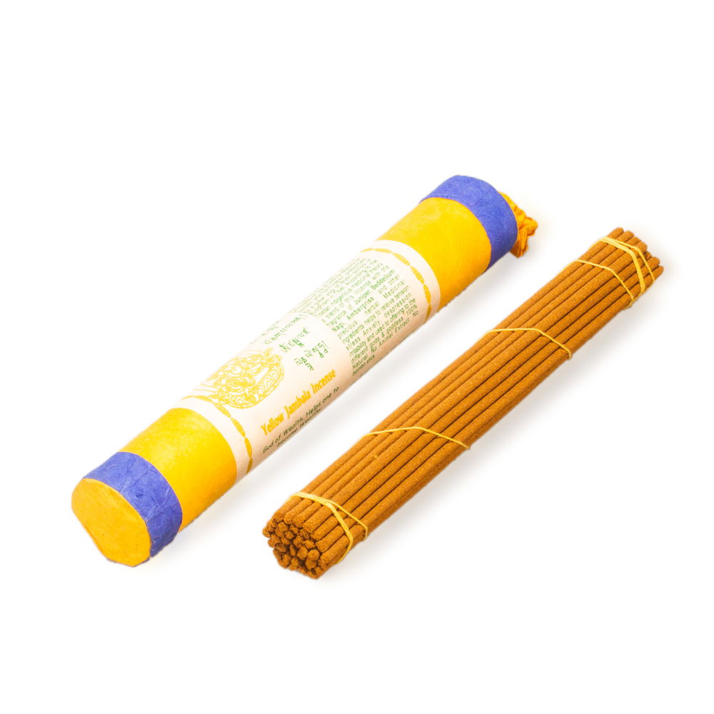 Yellow Jambhala (Jambala) Incense, 25 sticks of 18.5 cm — genuine organic incense from Nepal, Yellow Jambhala