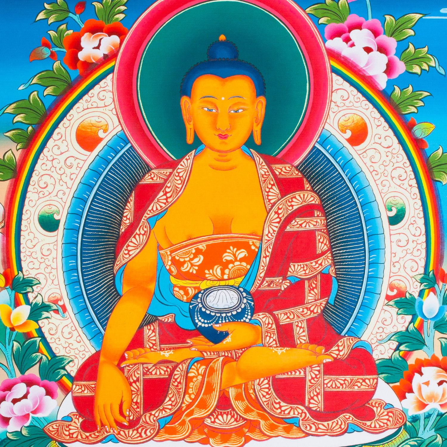 Thangka Buddha Shakyamuni — high quality print on Natural Canvas