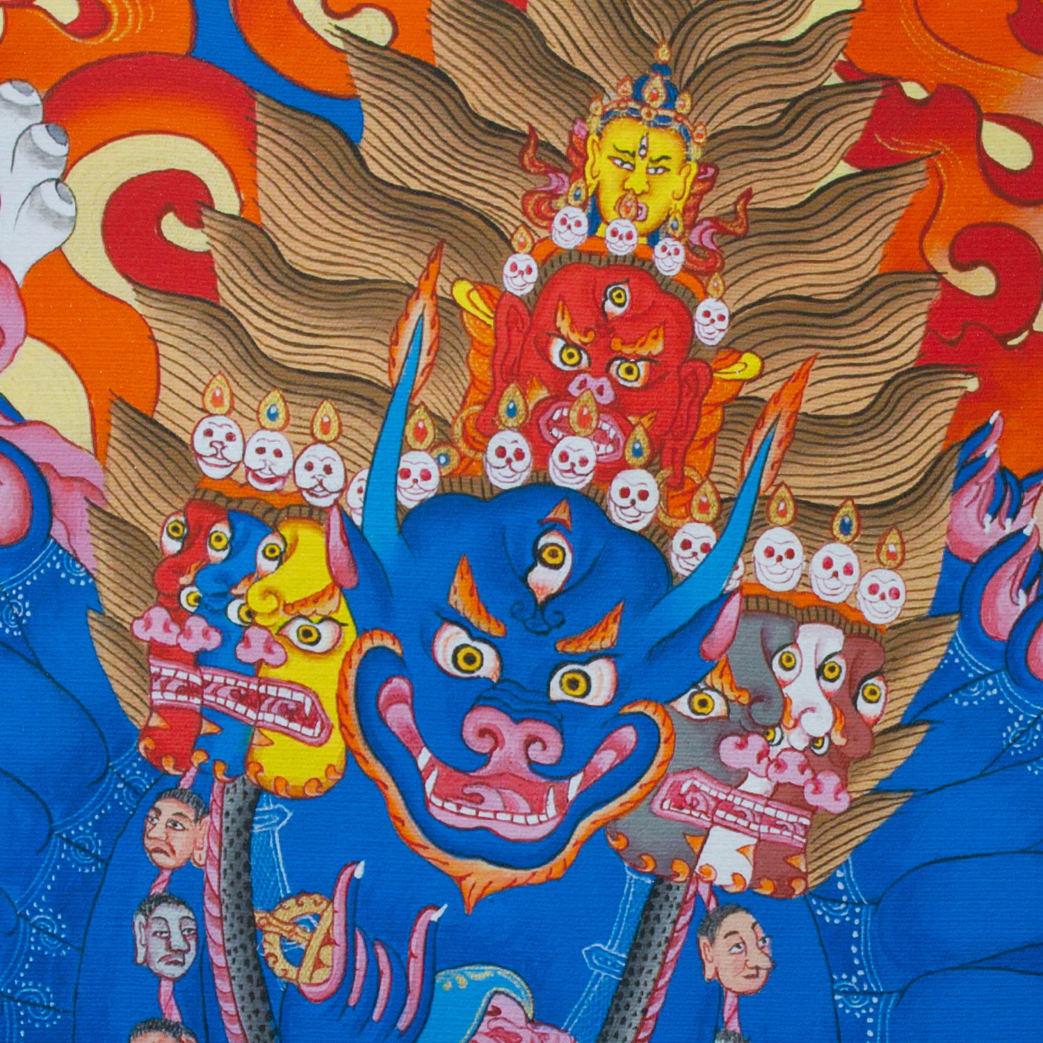Thangka Yamantaka aka Vajrabhairava or Shinje, high quality print on Natural Canvas, image size — 32,0 x 42,0 cm / 12,6 x 16,5 inches, Single