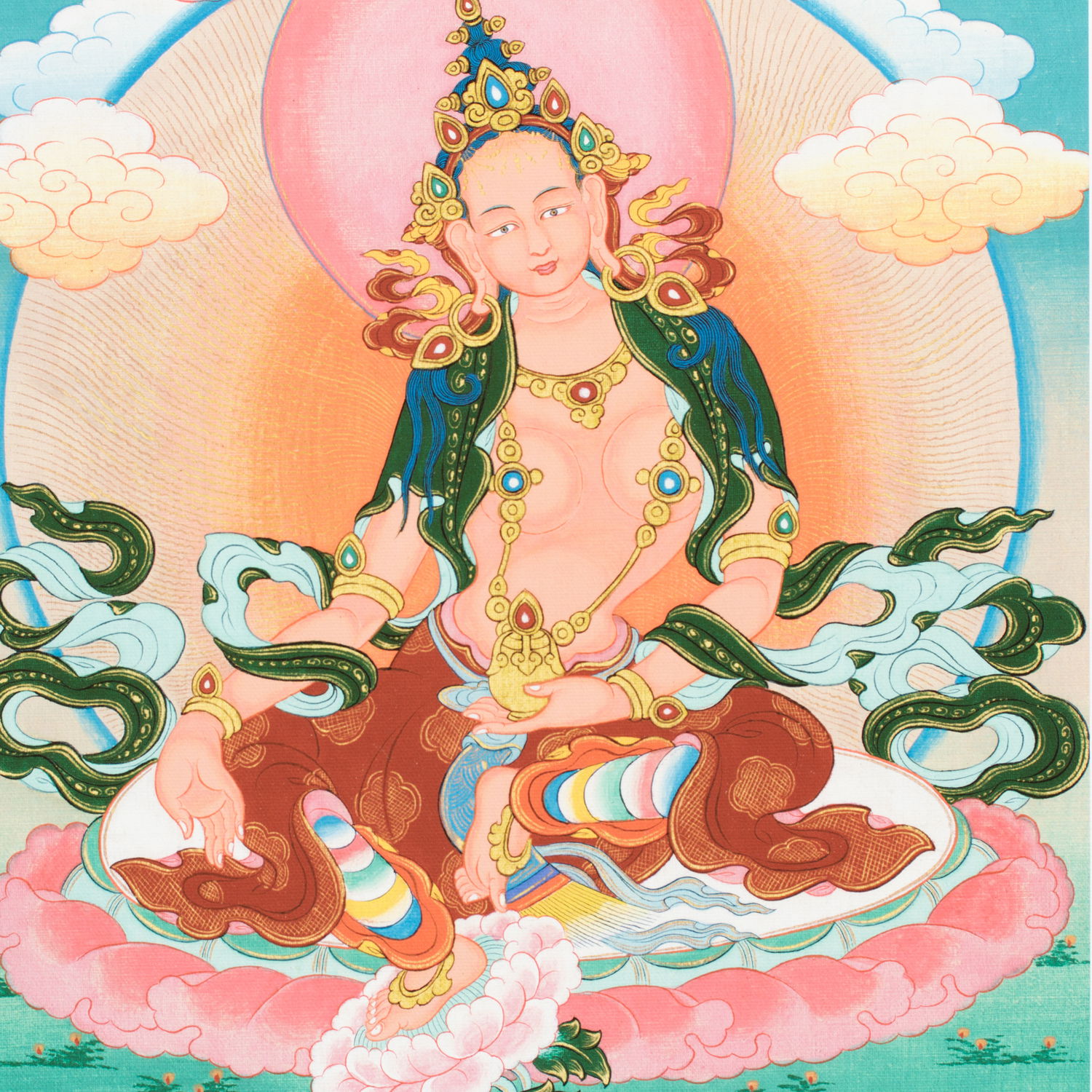 Thangka Marichi aka Ozer Chenma, high quality print on Natural Canvas, image size — 30,4 x 42,0 cm / 12,0 x 16,5 inches
