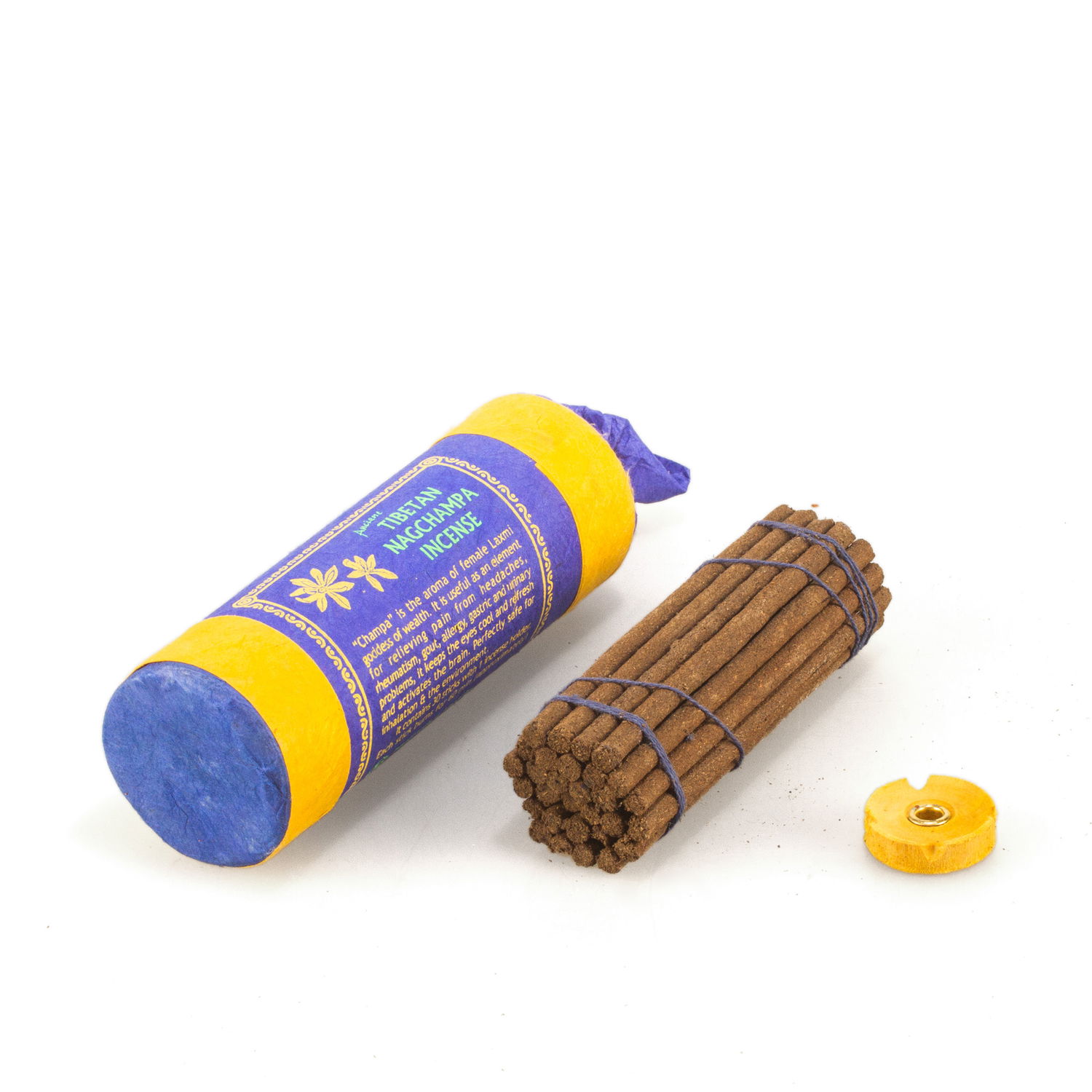 Tibetan Nagchampa incense, 30 sticks of 13 cm — genuine organic incense from Nepal, Nagchampa