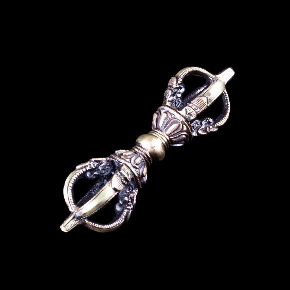 Medium-sized Ritual Bell & Dorje made from Bronze / Best quality: Perfect long and clear sound / height — 15.0, diameter — 8.5 cm, Medium size