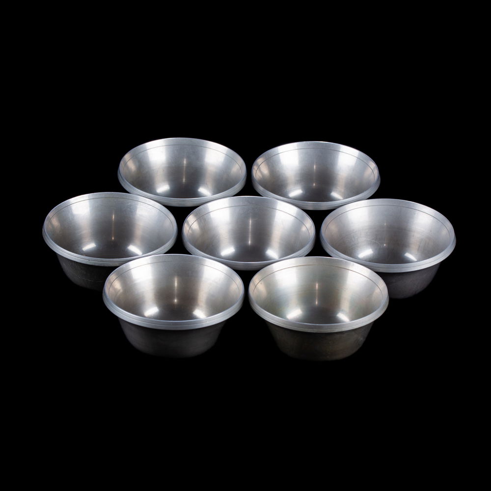 Tibetan offering bowls made from white bronze | Set of 7 pcs, Diameter — 9.0 cm | Best Quality, Set of 7 pcs