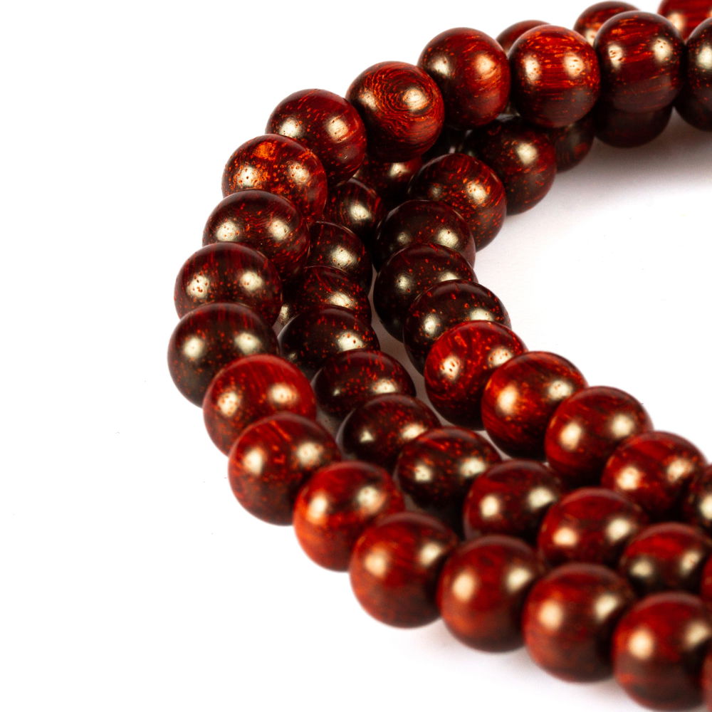 Traditional Tibetan 108-beads Mala, made from red sandalwood | Diameter — 8.0 mm | Buddhist malas collection, 8.0 mm