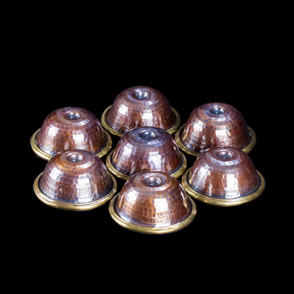 Tibetan offering bowls made from copper | Set of 7 pcs, Diameter — 11.0 cm | Best Quality, Buddhist ritual goods collection, 11.0 cm, 