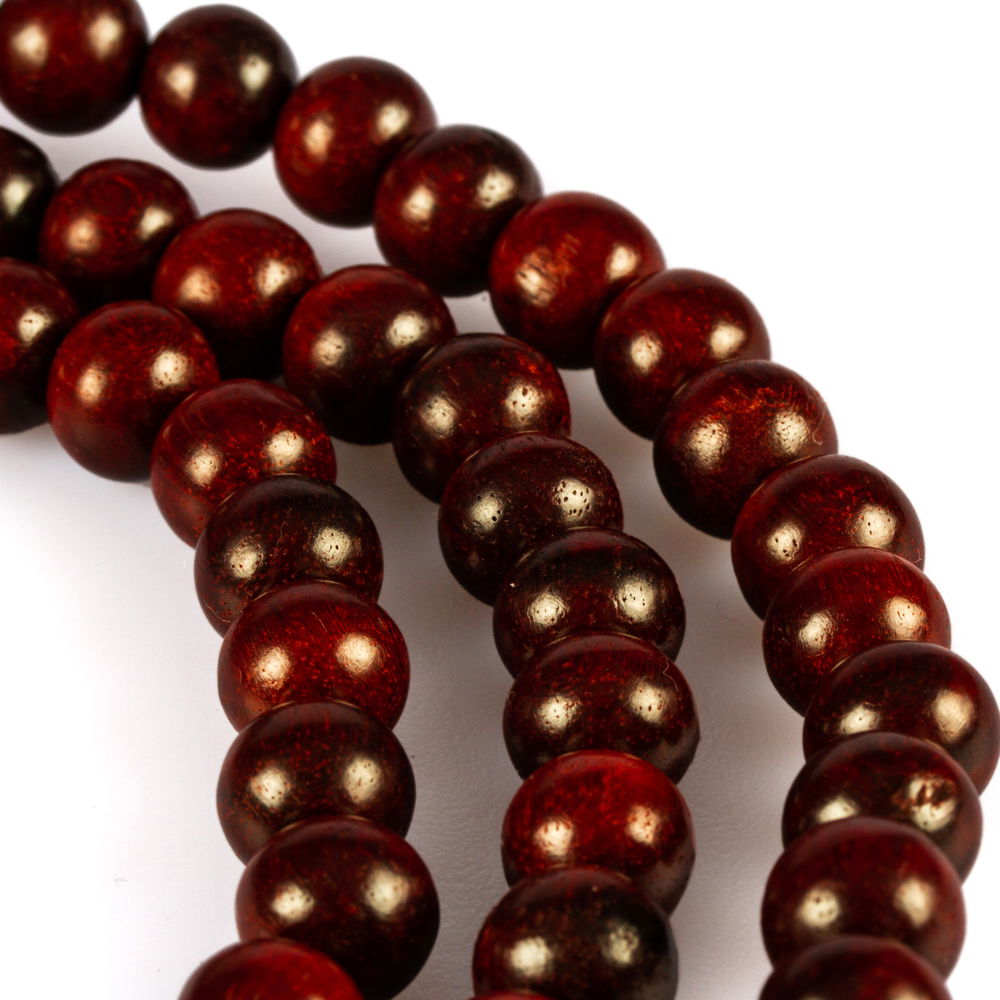 Traditional Tibetan 108-beads Mala, made from red sandalwood | Diameter — 10.0 mm | Buddhist malas collection, 10.0 mm
