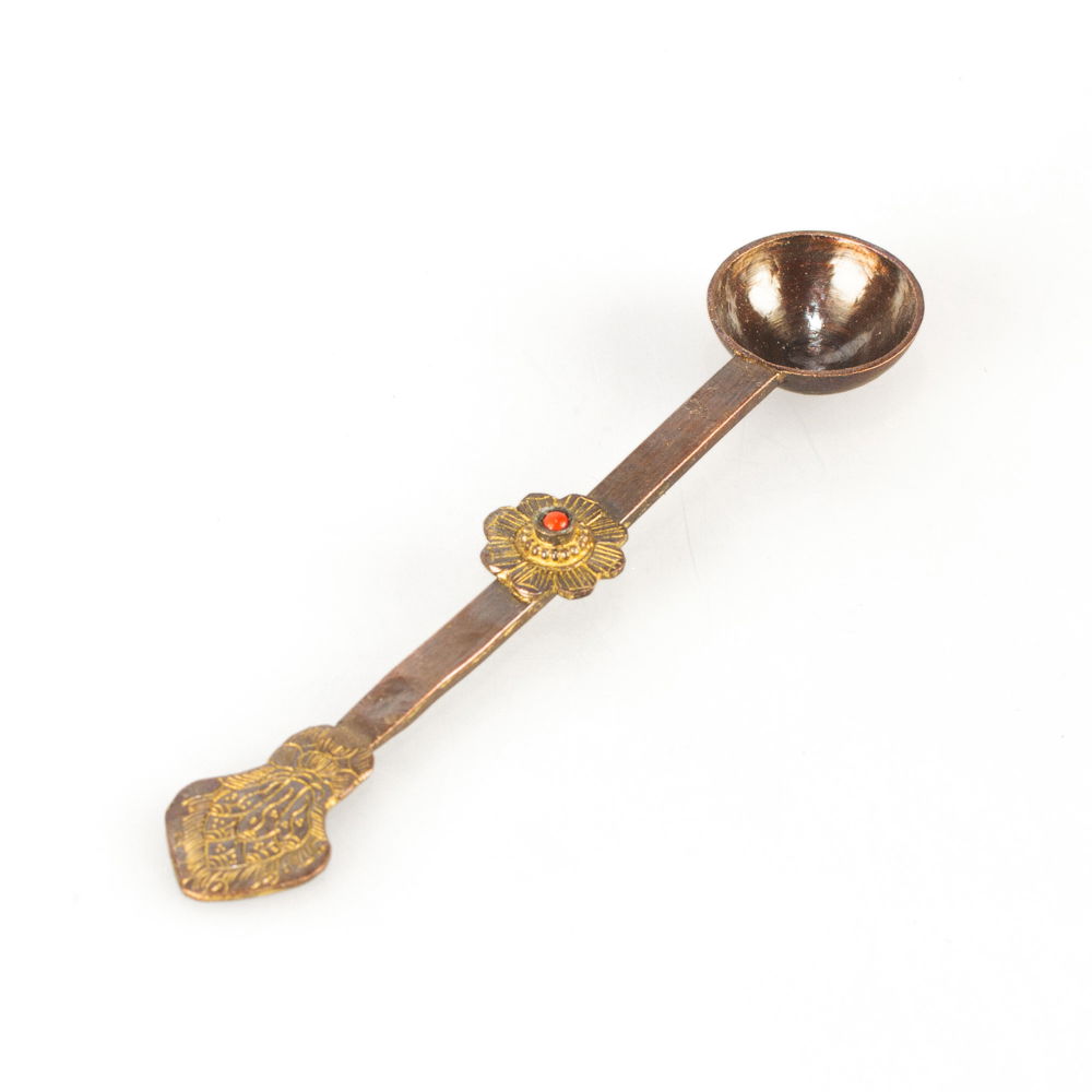 Elegant Altar Spoon "Rakta" made from copper, length — 16 cm, Small