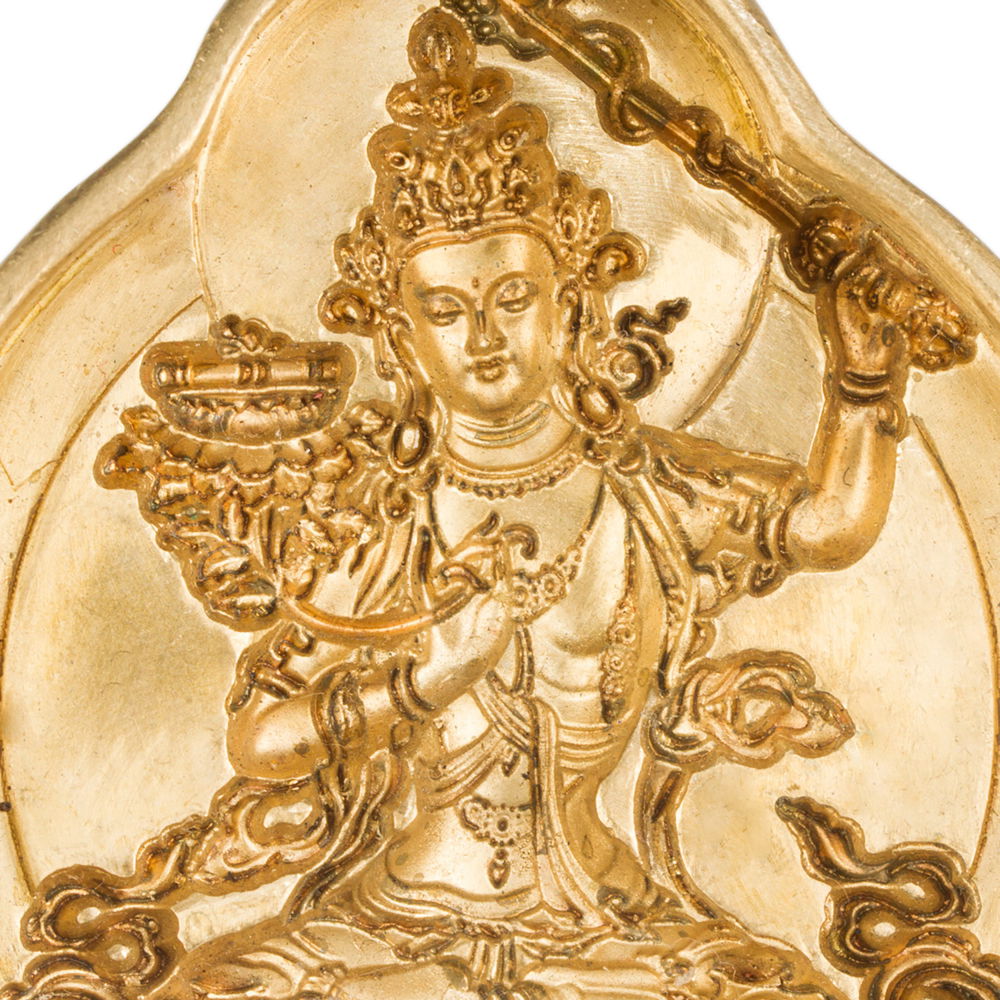 Tsa-tsa "Manjushree", a Bodhisattva of Wisdom, traditional Tibetan bronze mold, medium size: height — 7.6 cm width — 6.0 cm | Buddhist art collection, Medium