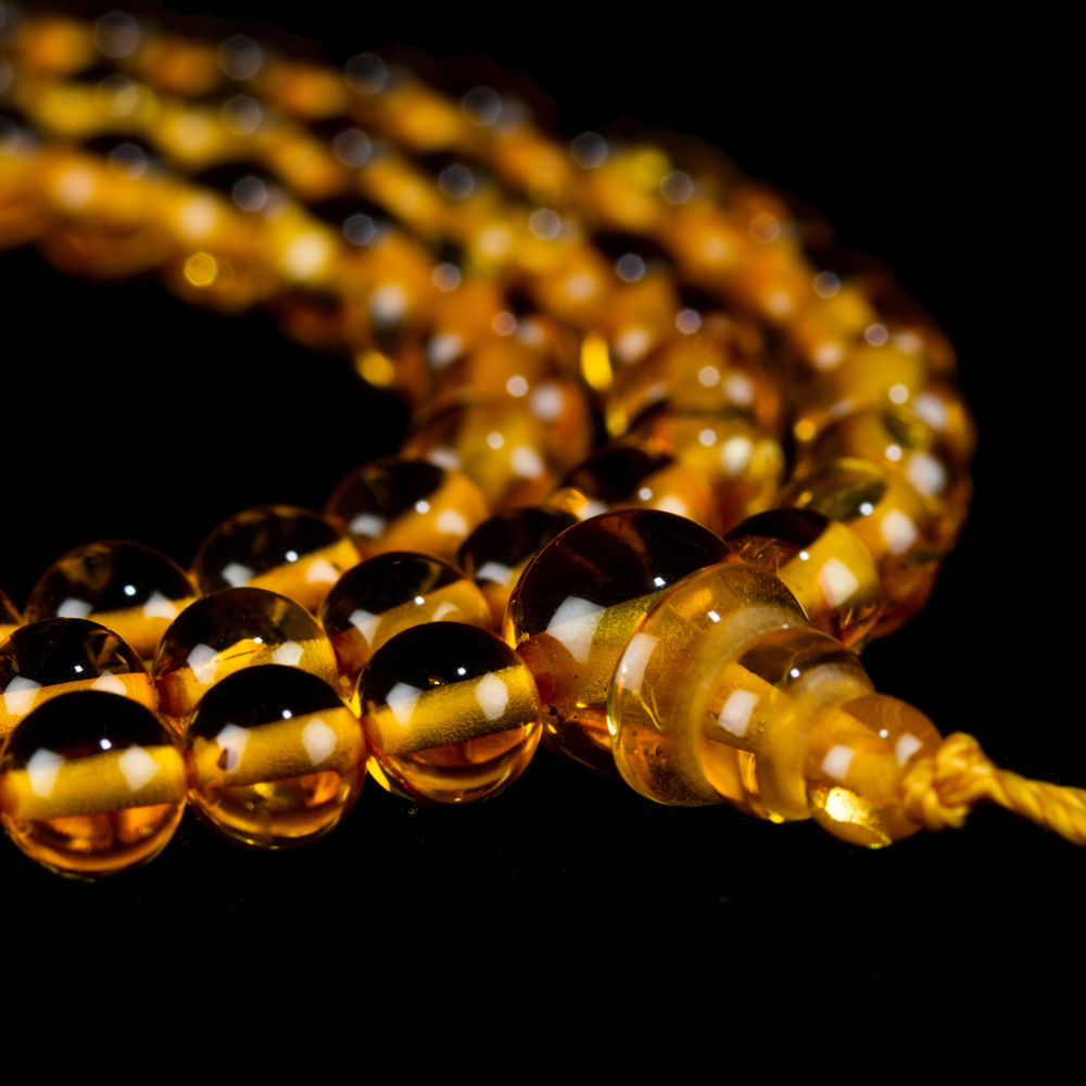 Traditional Tibetan 108-beads Mala, made from Baltic amber | Color — 03, diameter — 5.0 mm | Buddhist malas collection, 5.0 mm