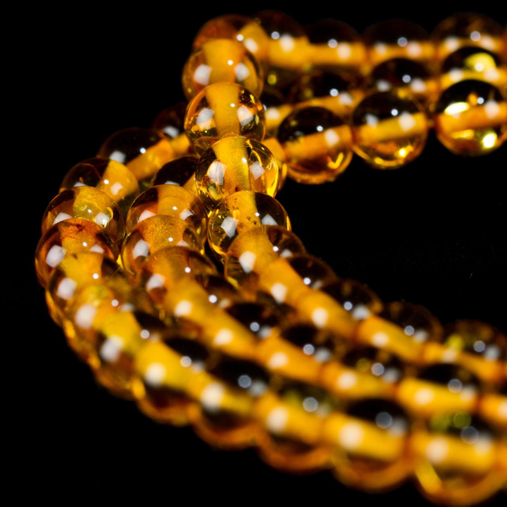 Traditional Tibetan 108-beads Mala, made from Baltic amber | Color — 03, diameter — 6.5 mm | Buddhist malas collection, 6.5 mm