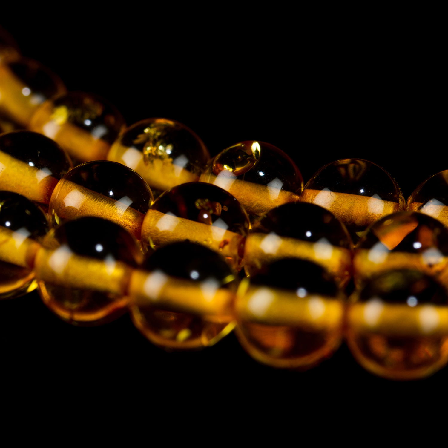 Traditional Tibetan 108-beads Mala, made from Baltic amber | Color — 03, diameter — 7.0 mm | Buddhist malas collection, 7.0 mm