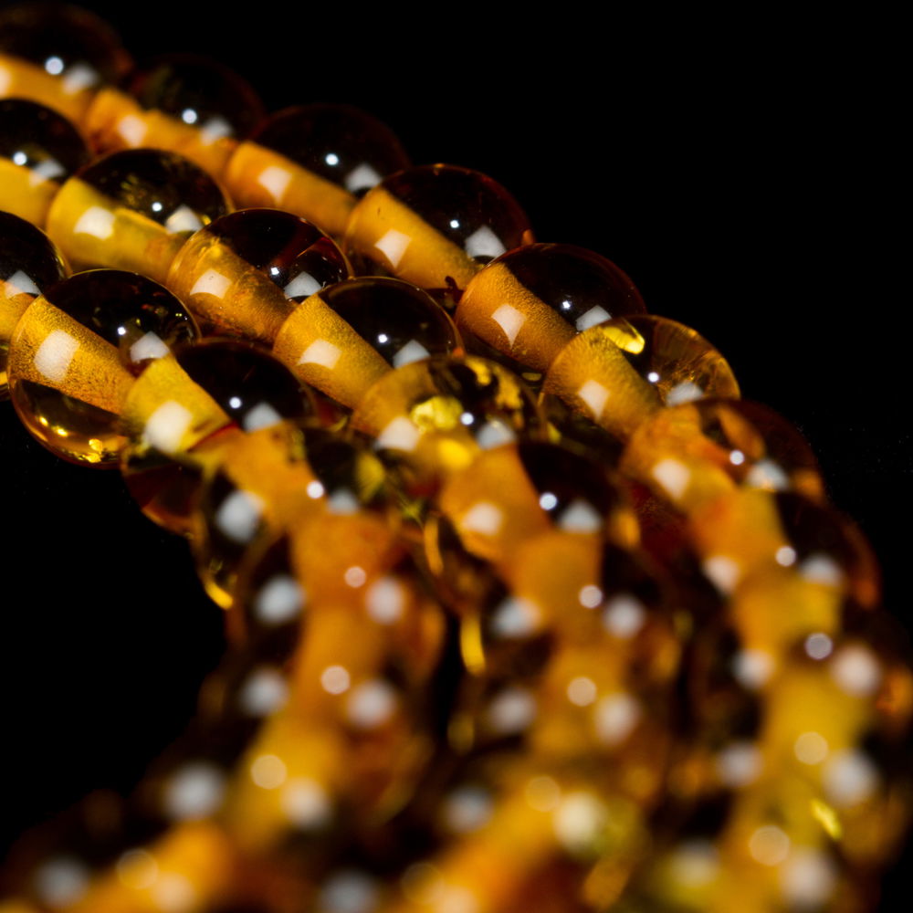 Traditional Tibetan 108-beads Mala, made from Baltic amber | Color — 03, diameter — 9.0 mm | Buddhist malas collection, 9.0 mm