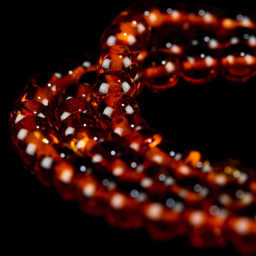 Traditional Tibetan 108-beads Mala, made from Baltic amber | Color — 04, diameter — 5.5 mm | Buddhist malas collection, 5.5 mm