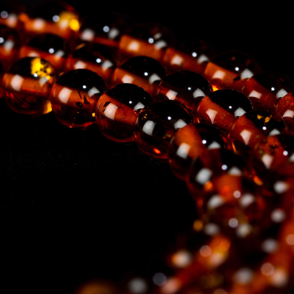 Traditional Tibetan 108-beads Mala, made from Baltic amber | Color — 04, diameter — 6.5 mm | Buddhist malas collection, 6.5 mm
