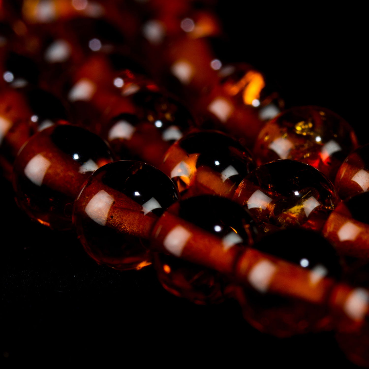 Traditional Tibetan 108-beads Mala, made from Baltic amber | Color — 04, diameter — 9.0 mm | Buddhist malas collection, 9.0 mm