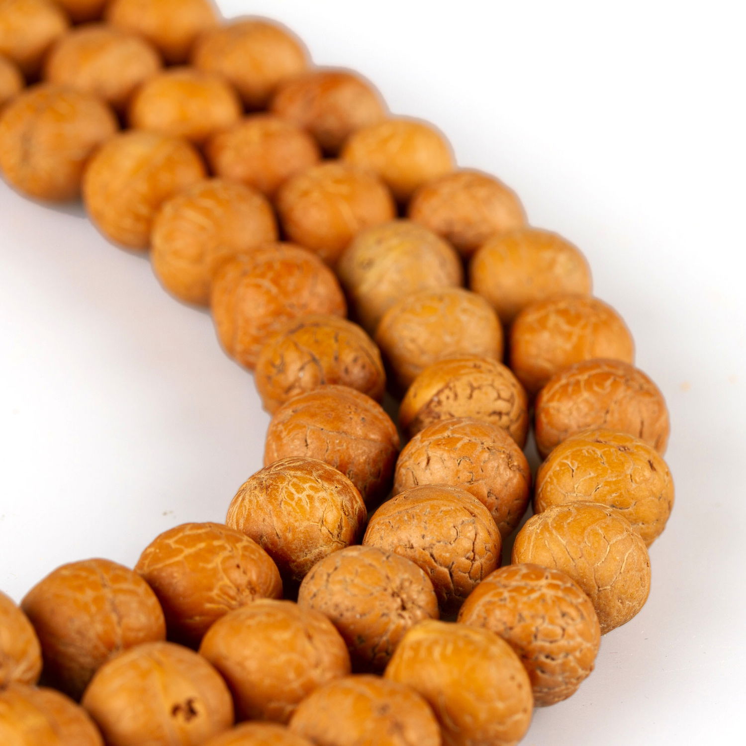 Exclusive traditional Tibetan 108-beads Mala, made from bodhi seeds, yellowish color, diameter — 11.5 mm | Buddhist malas collection, Yellowish
