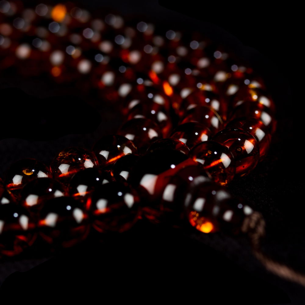 Traditional Tibetan 108-beads Mala, made from Baltic amber | Color — 05, diameter — 6.5 mm | Buddhist malas collection, 6.5 mm