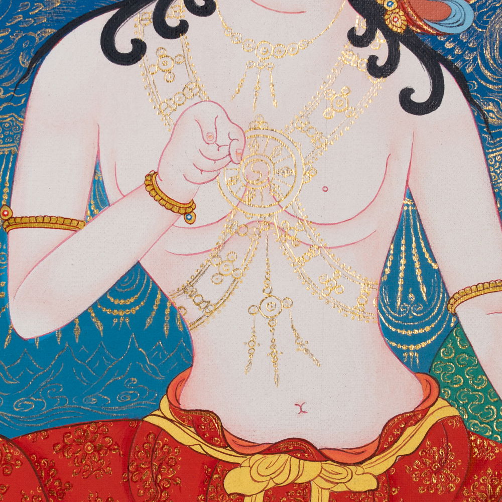 Thangka "Garab Dorje Great Dzogchen Teacher", Real Tibetan painting on canvas, image size — 34x45 cm / 13,6 x 17,7 inches | Buddhist Art, Garab Dorje only