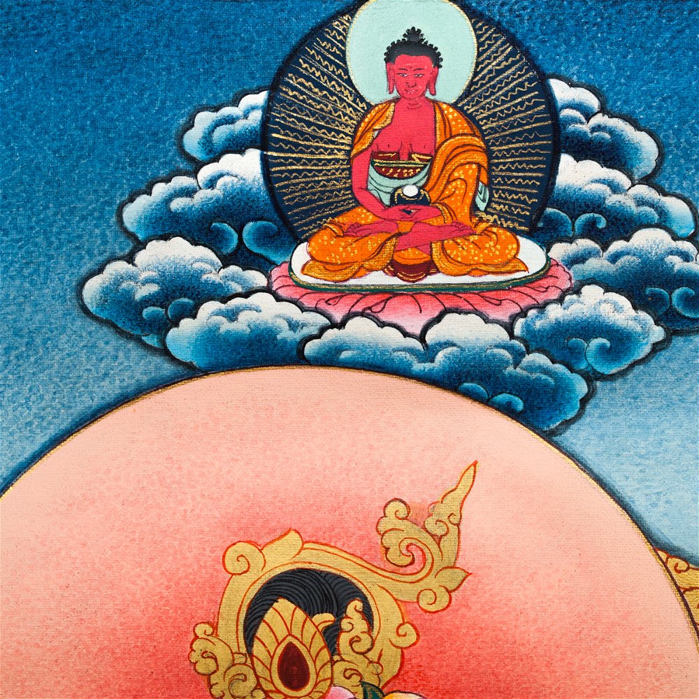 <p>Thangka "White Tara", Real Tibetan painting on canvas, image size 45 x 60 cm / 17,7 x 23,6 inches | Buddhist Art</p>