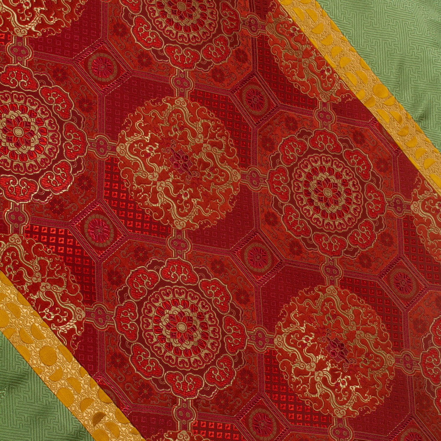 Altar Cover from best quality Natural Viscose (“Artificial Silk”), size 65 x 85 cm | Tibetan Buddhist accessories and home decor, Green