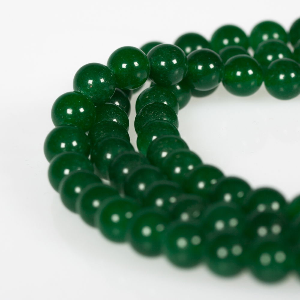 Traditional Mala (rosary) made from Jade for Buddhist Meditation, 108 beads, diameter — 8 mm