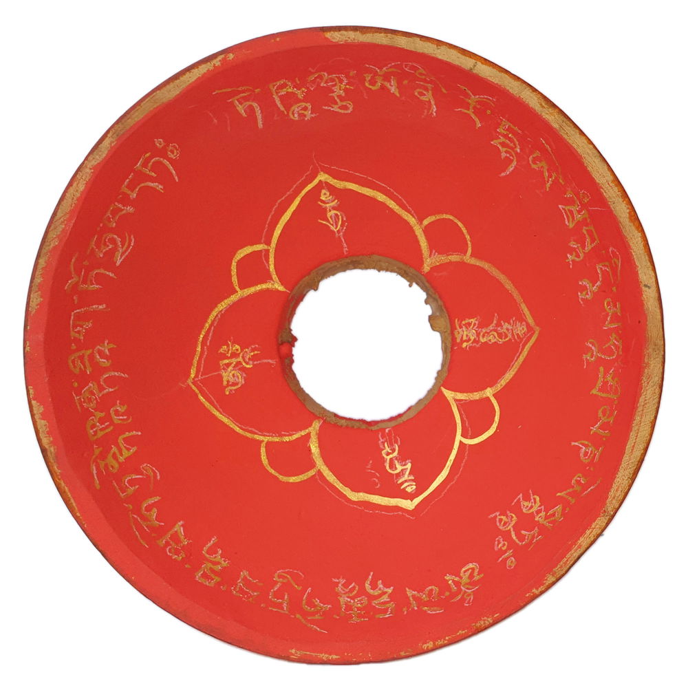 Small Perfect Damaru made from Bawa wood, Tibetan traditional drum for tantric rituals, diameter — 11.5 cm | Buddhist Religious music, 11.5 cm