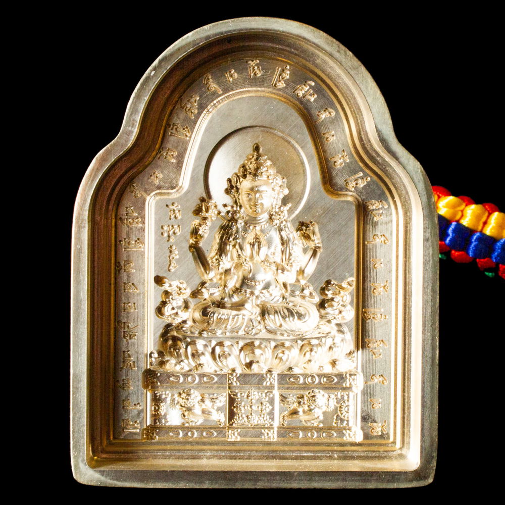 Tsa-tsa Avalokiteshvara Bodhisattva aka Chenrezik, traditional Tibetan mold | 9.5 cm, Chenrezik