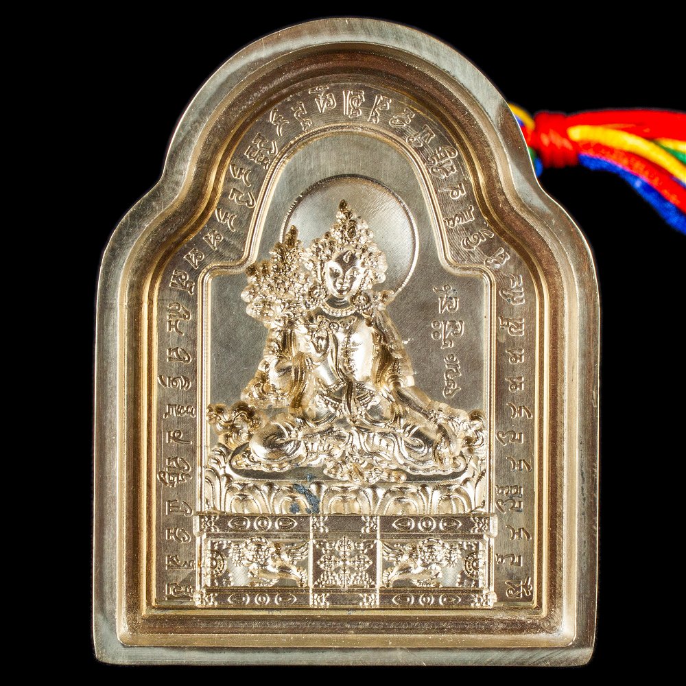 Tsa Tsa "White Tara" (Drolkar), traditional Tibetan mold, big size: height — 9.5 cm width — 7.3 cm | Buddhist art collection, White Tara