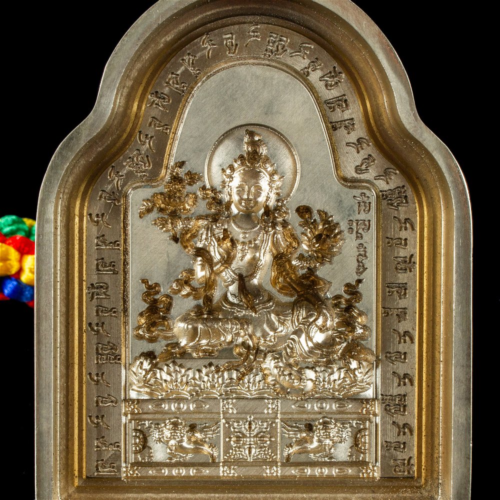 Tsa-tsa "Green Tara" (Drolma), traditional Tibetan mold | 9.5 cm, Green Tara