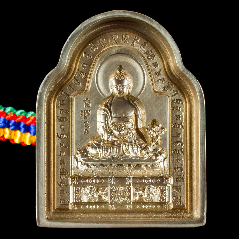 Tsa Tsa "Medicine Buddha" (aka Menla), traditional Tibetan mold, big size: height — 9.5 cm width — 7.3 cm | Buddhist art collection, Menla