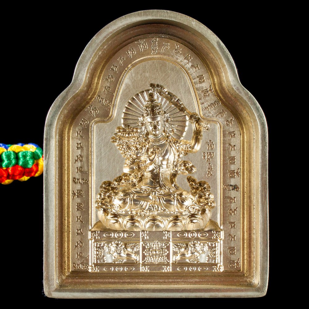 Tsa Tsa "Manjushree", traditional Tibetan mold, big size: height — 9.5 cm width — 7.3 cm | Buddhist art collection, Manjushree