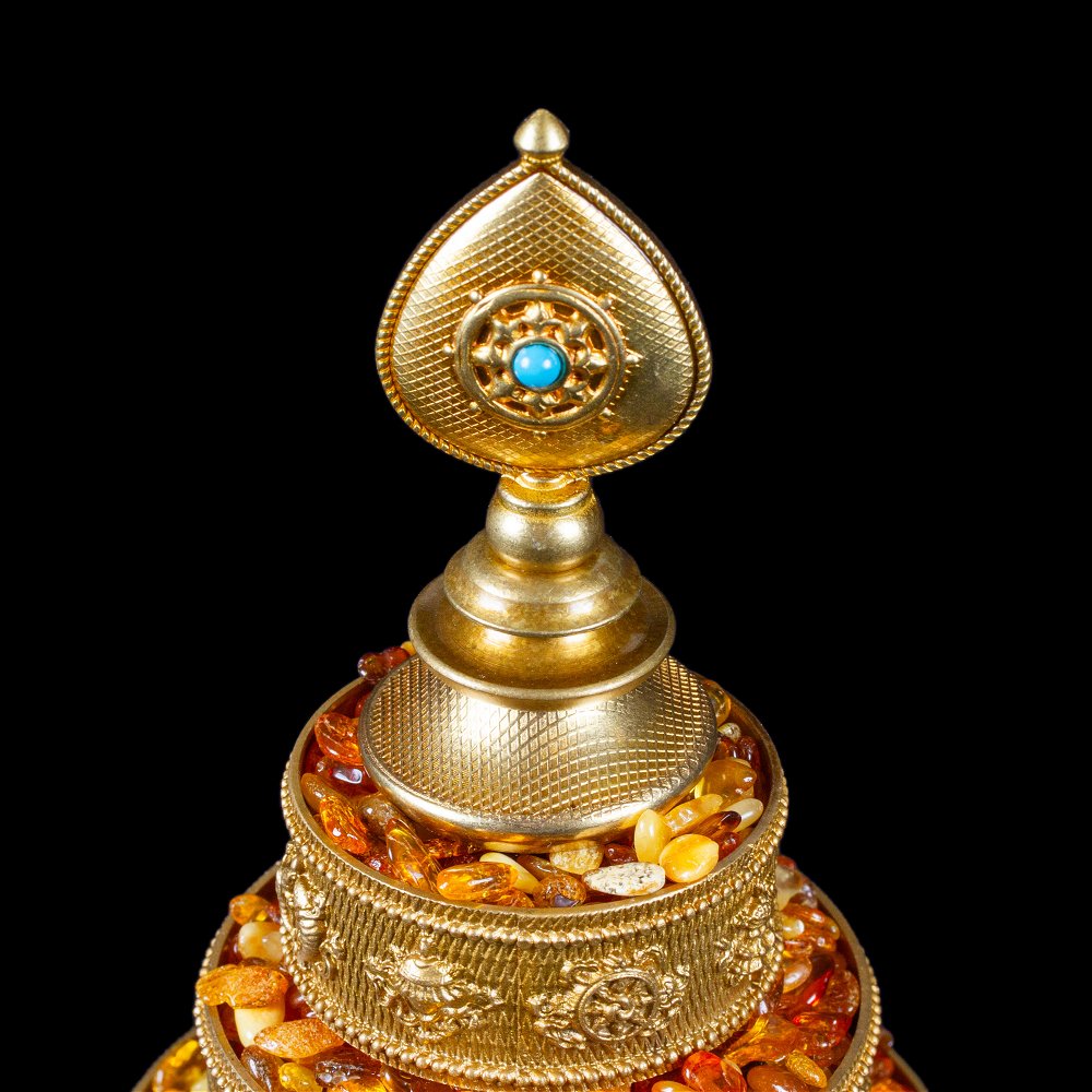 Buddhist Mandala Set carved with Ashtamangala | height — 16.0 cm, diameter — 10.0 cm