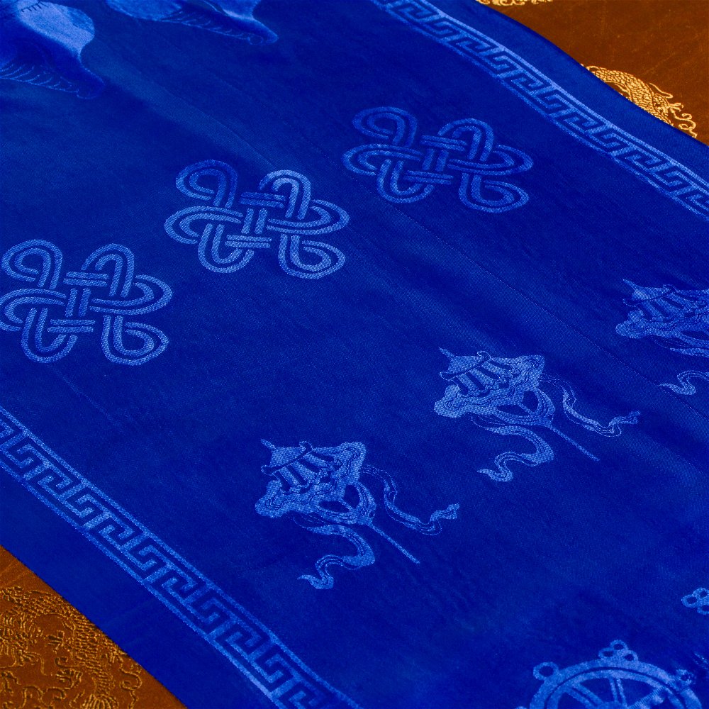 Khata — Tibetan ceremonial scarf, Blue color | high quality polyester, 43 x 300 cm
