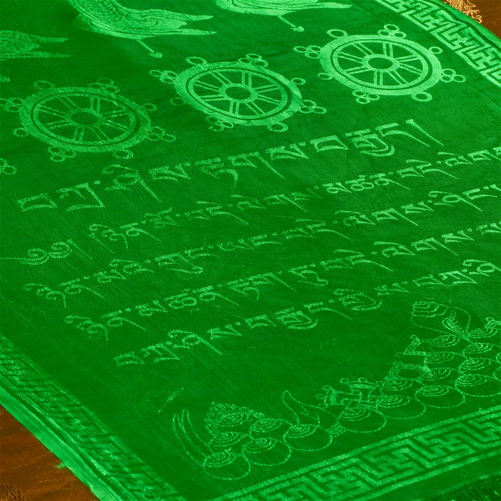 Khata — Tibetan ceremonial scarf, Green color | high quality cotton, 60 x 300 cm