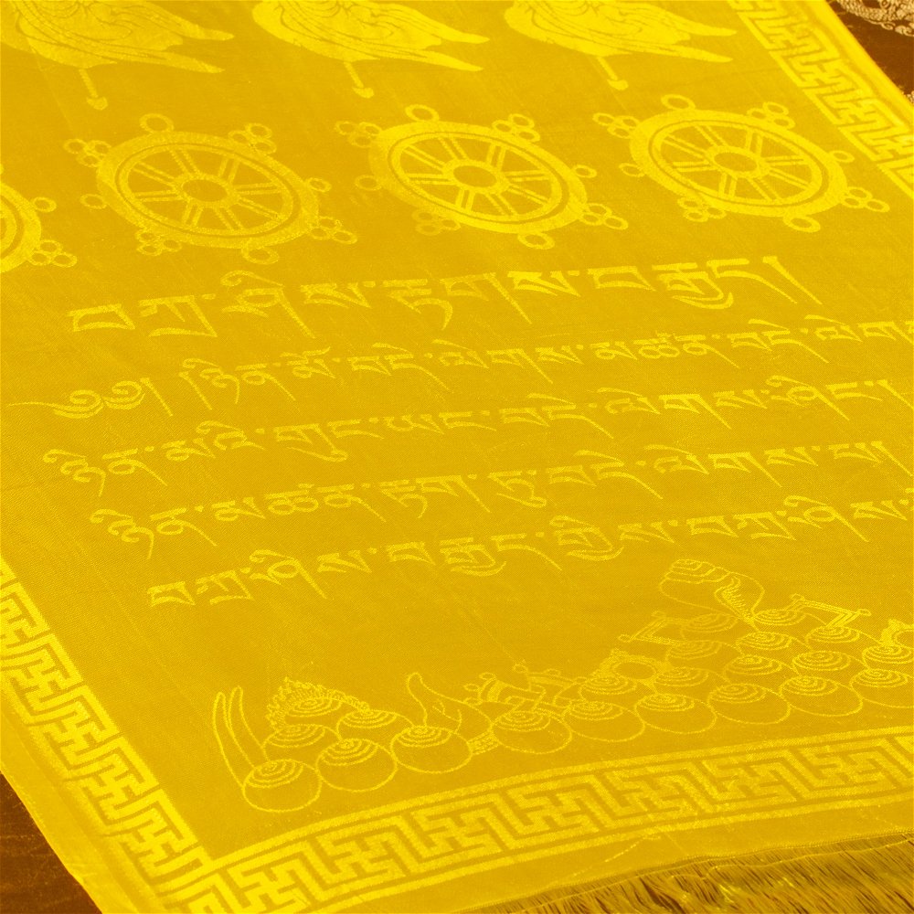 Khata — Tibetan ceremonial scarf, Yellow color | high quality cotton, 60 x 300 cm