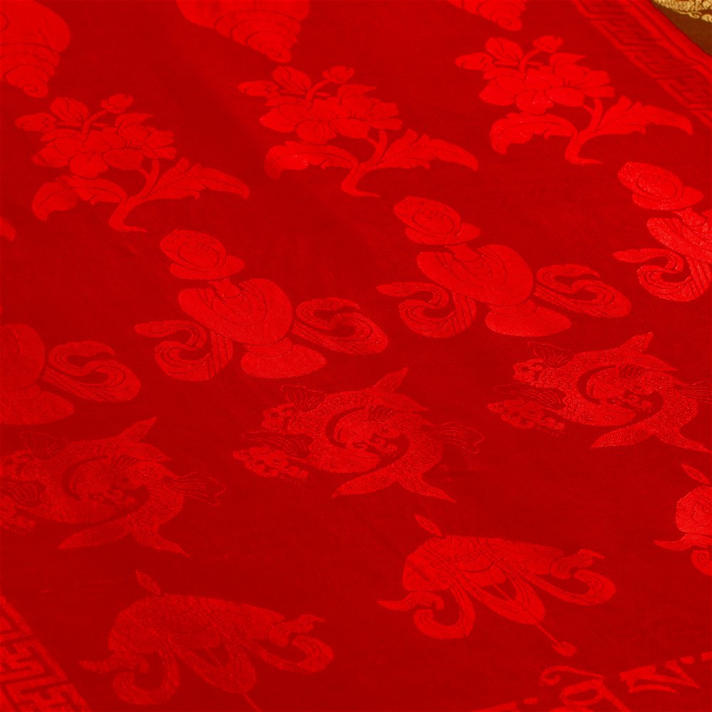 Khata — Tibetan ceremonial scarf, Red color | high quality cotton, 60 x 300 cm